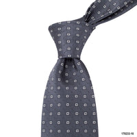 MarZthomson 8cm Grey with Square Motif Detail Woven Tie J-Cufflinks.com.sg | Neckties.com.sg