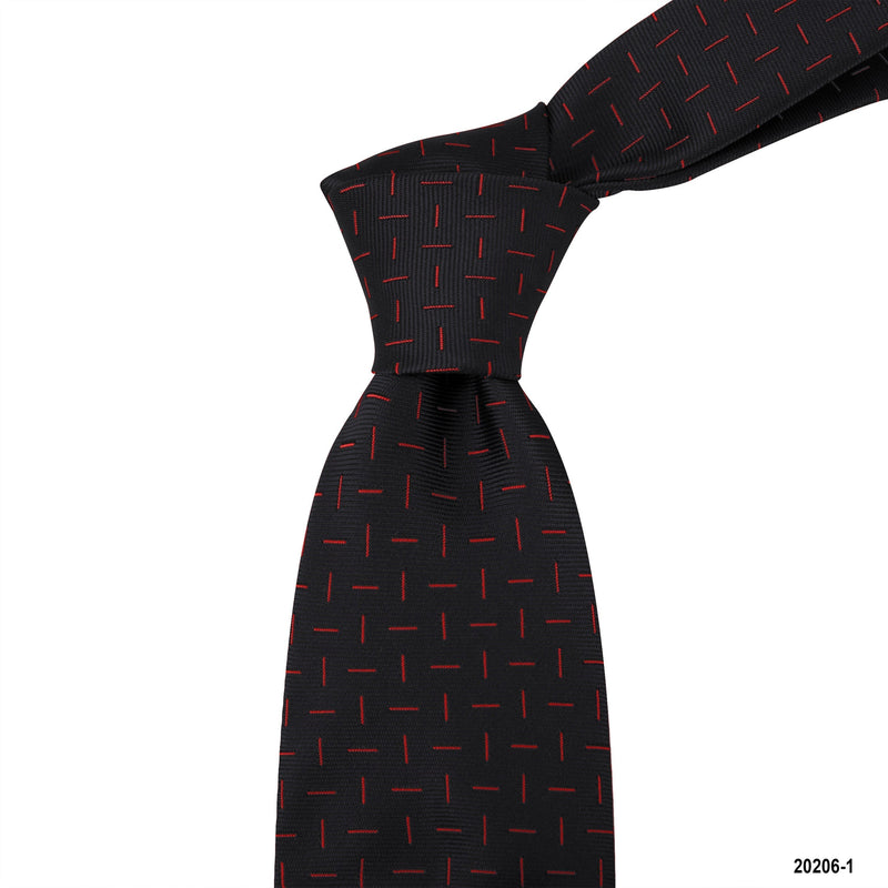 MarZthomson 8cm Navy Woven Tie with Red Line Details M-Cufflinks.com.sg | Neckties.com.sg