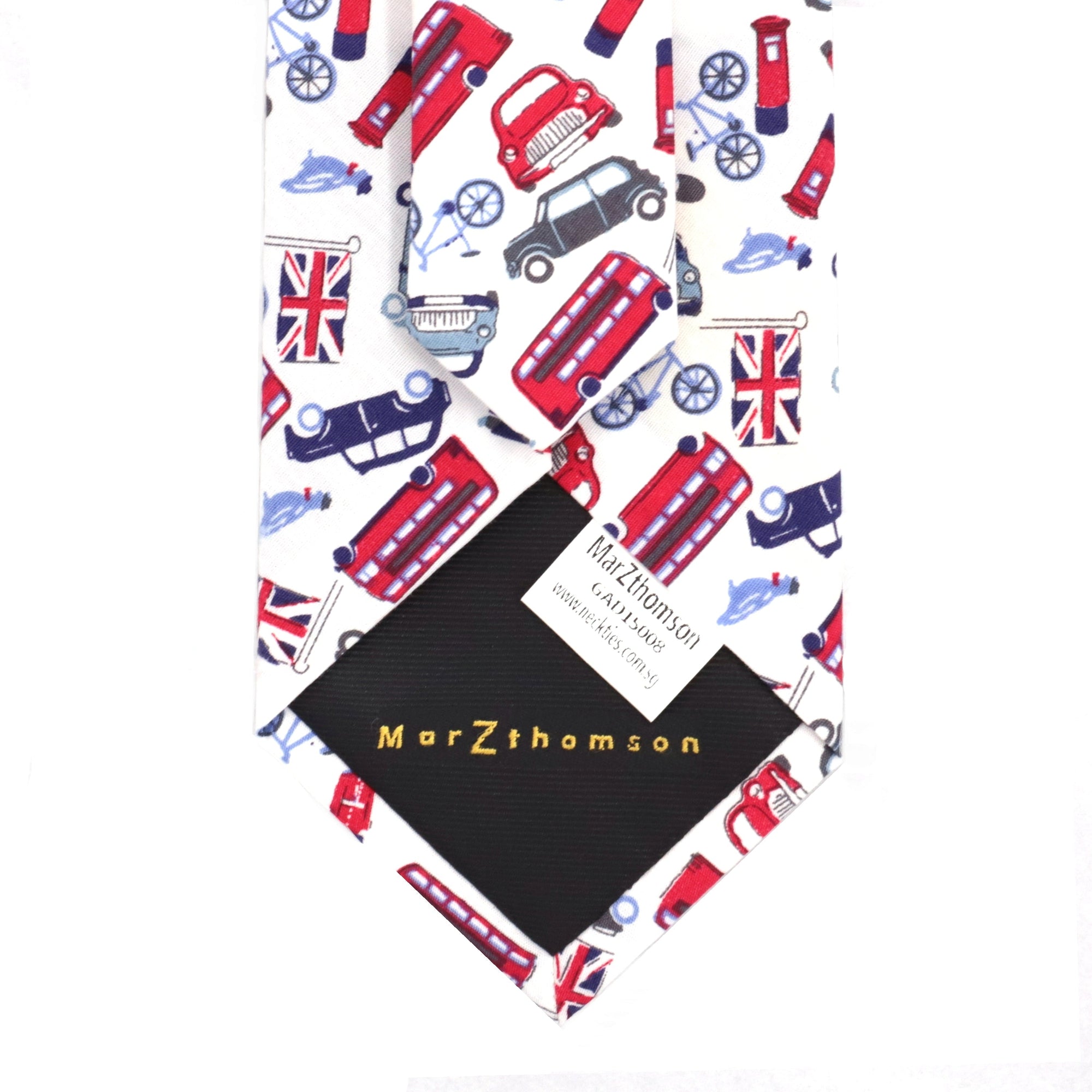 MarZthomson 8cm UK British Themed Icon Cotton Tie-Neckties-MarZthomson-Cufflinks.com.sg
