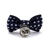 MarZthomson Bow Tie shaped Lapel Pin and Pocket Square Set in Blue with White Polka Dot-Cufflinks.com.sg | Neckties.com.sg