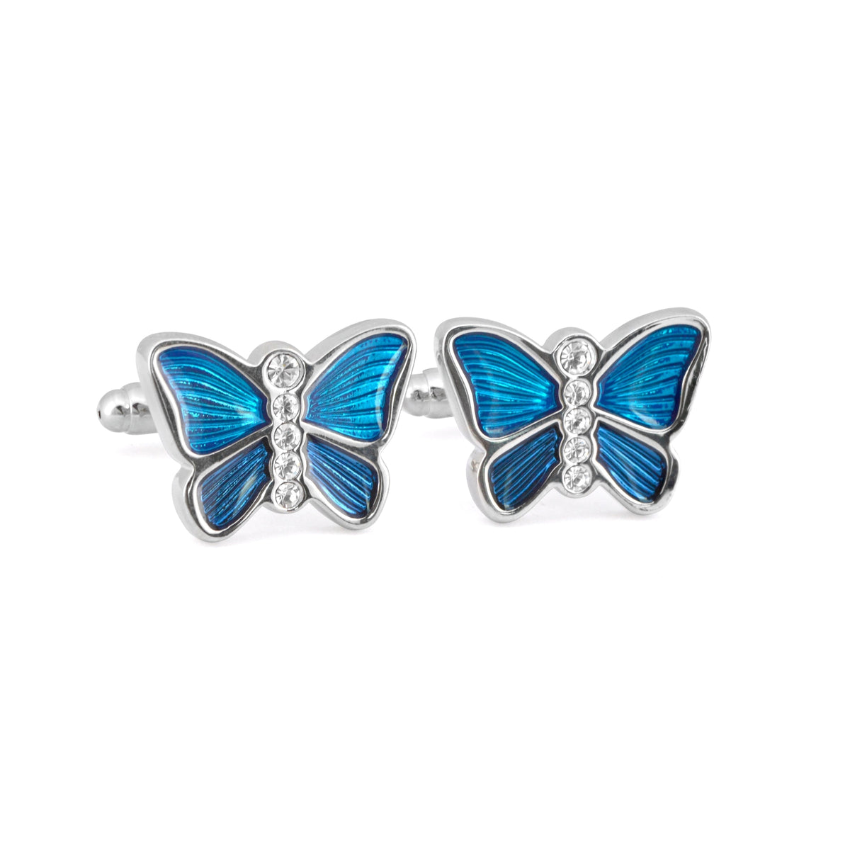 MarZthomson Butterfly Cufflinks in Blue M-Cufflinks.com.sg