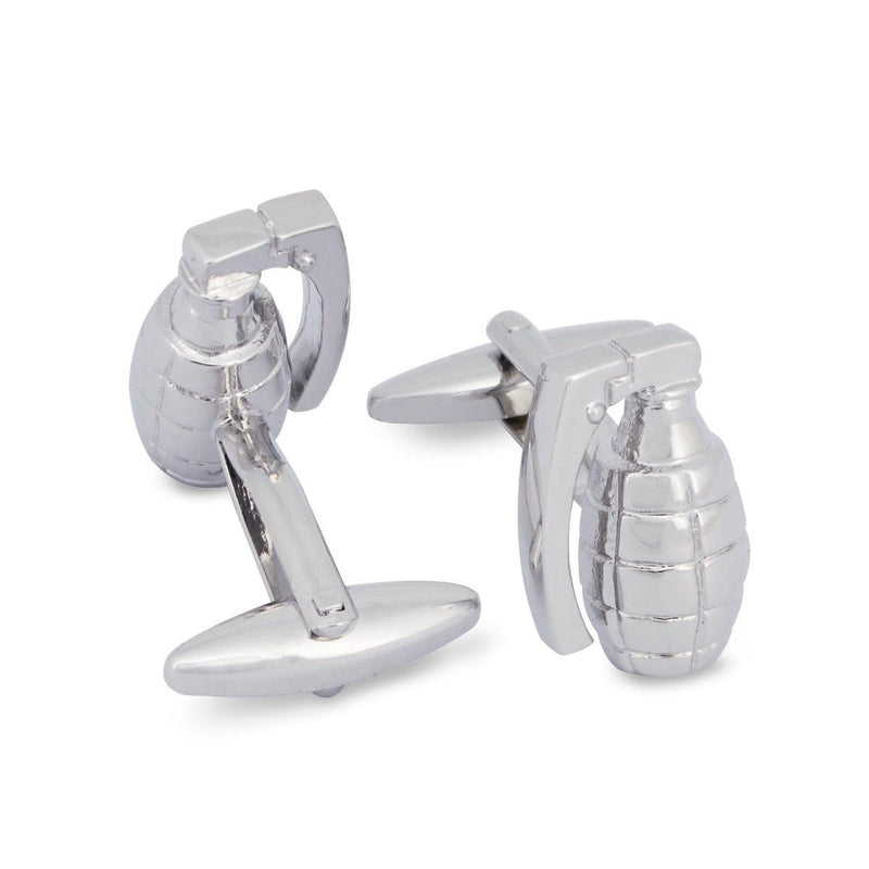 MarZthomson Hand Grenade Bomb Cufflinks in Silver M-Cufflinks.com.sg
