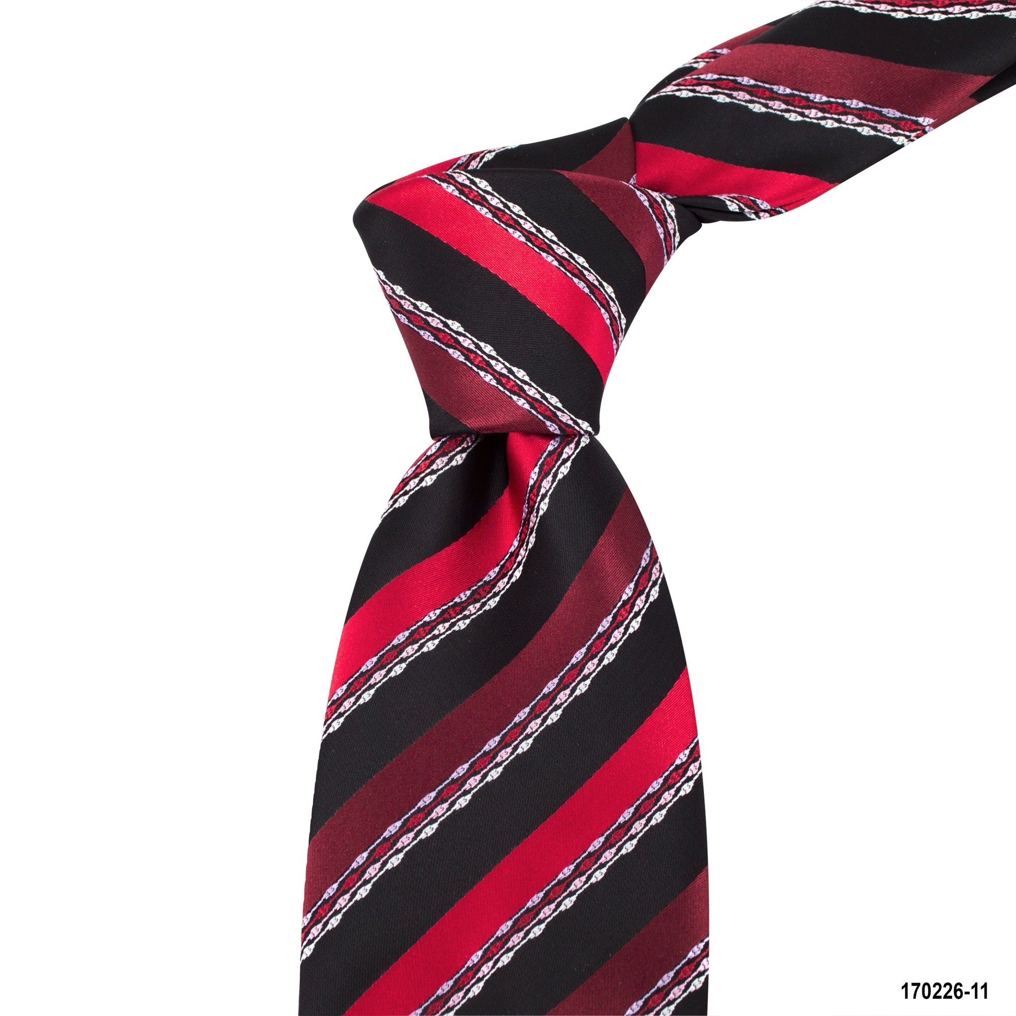 Marzthomson Striped Tie with red and black satin finishing stripe (Onl