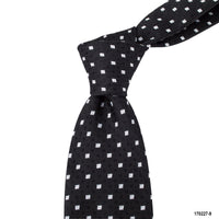 8cm White Small Square Detail Tie in Black-Cufflinks.com.sg | Neckties.com.sg