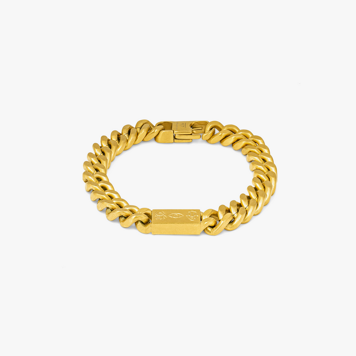 Meccanico Amulet Bracelet in Yellow Gold Plated Stainless Steel-Bracelets-Tateossian-Medium-Cufflinks.com.sg