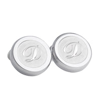 Monogram Etched Silver Clip-on Button Covers-Button Covers-A.Azthom-D-Cufflinks.com.sg