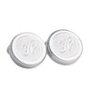 Monogram Etched Silver Clip-on Button Covers-Button Covers-A.Azthom-H-Cufflinks.com.sg