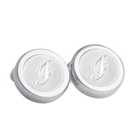 Monogram Etched Silver Clip-on Button Covers-Button Covers-A.Azthom-I-Cufflinks.com.sg