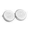 Monogram Etched Silver Clip-on Button Covers-Button Covers-A.Azthom-J-Cufflinks.com.sg