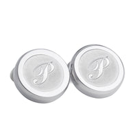 Monogram Etched Silver Clip-on Button Covers-Button Covers-A.Azthom-P-Cufflinks.com.sg