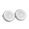 Monogram Etched Silver Clip-on Button Covers-Button Covers-A.Azthom-T-Cufflinks.com.sg