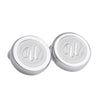 Monogram Etched Silver Clip-on Button Covers-Button Covers-A.Azthom-U-Cufflinks.com.sg