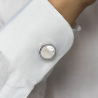 Mother of Pearl Cufflinks with Clip-on Button Covers-Cufflinks.com.sg