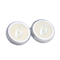 Numbers Silver Clip-On Button Covers-Button Covers-A.Azthom-6-Cufflinks.com.sg