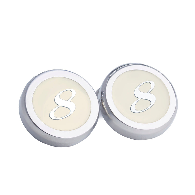 Numbers Silver Clip-On Button Covers-Button Covers-A.Azthom-8-Cufflinks.com.sg