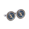 ONLINE EXCLUSIVE Gold Monogram Cufflinks with Lacquer Finish-Cufflinks.com.sg