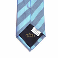 Orobianco L'unique Cerulean Blue Satin & Slate Blue with Twill-Neckties-Orobianco L'unique-Cufflinks.com.sg