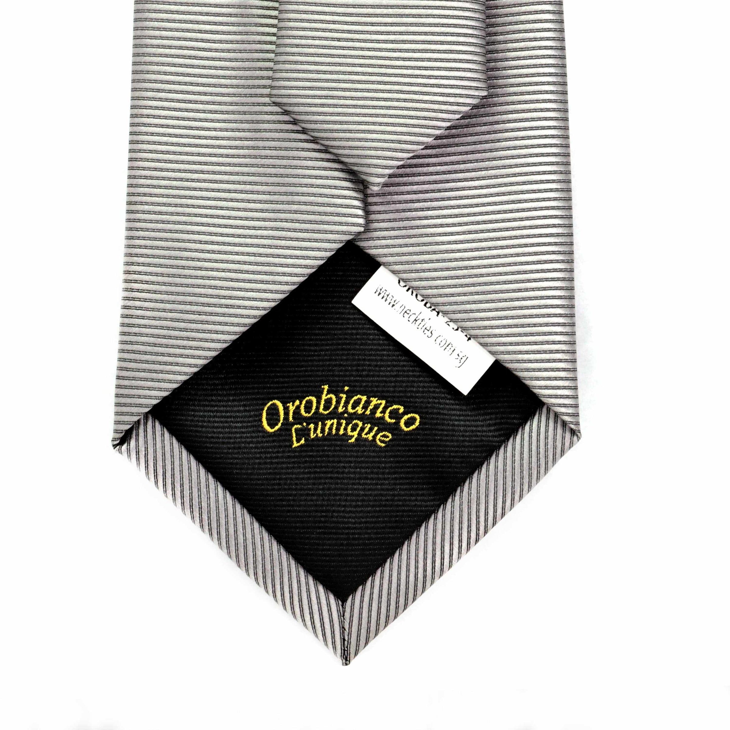 Orobianco L'unique OroTie heavy Twill Silver-Neckties-Orobianco L'unique-Cufflinks.com.sg
