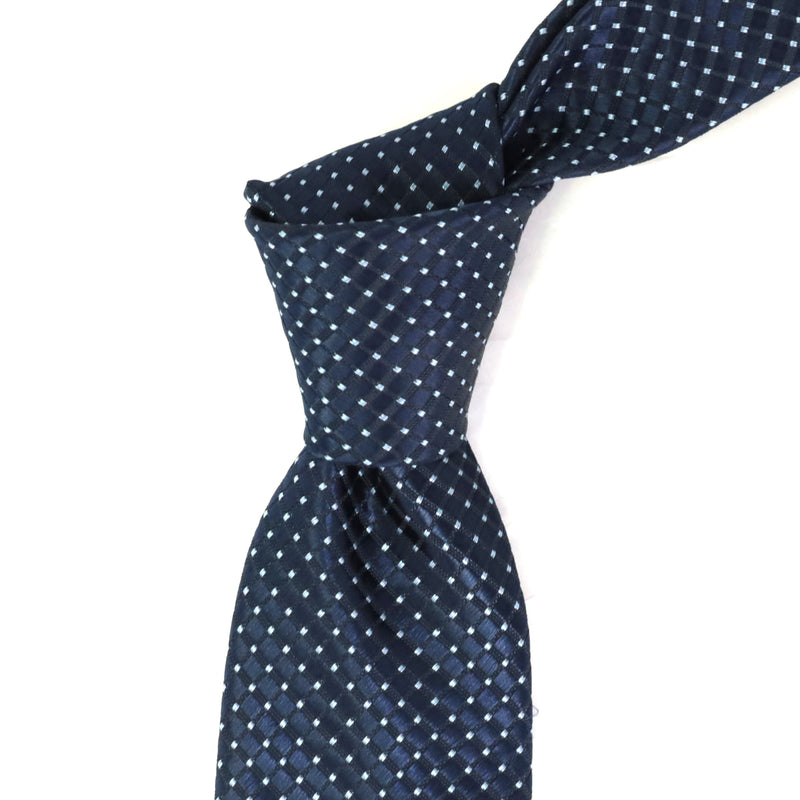 Orotie textured with Small Dots Tie in Dark Blue-Neckties-Orobianco-Cufflinks.com.sg