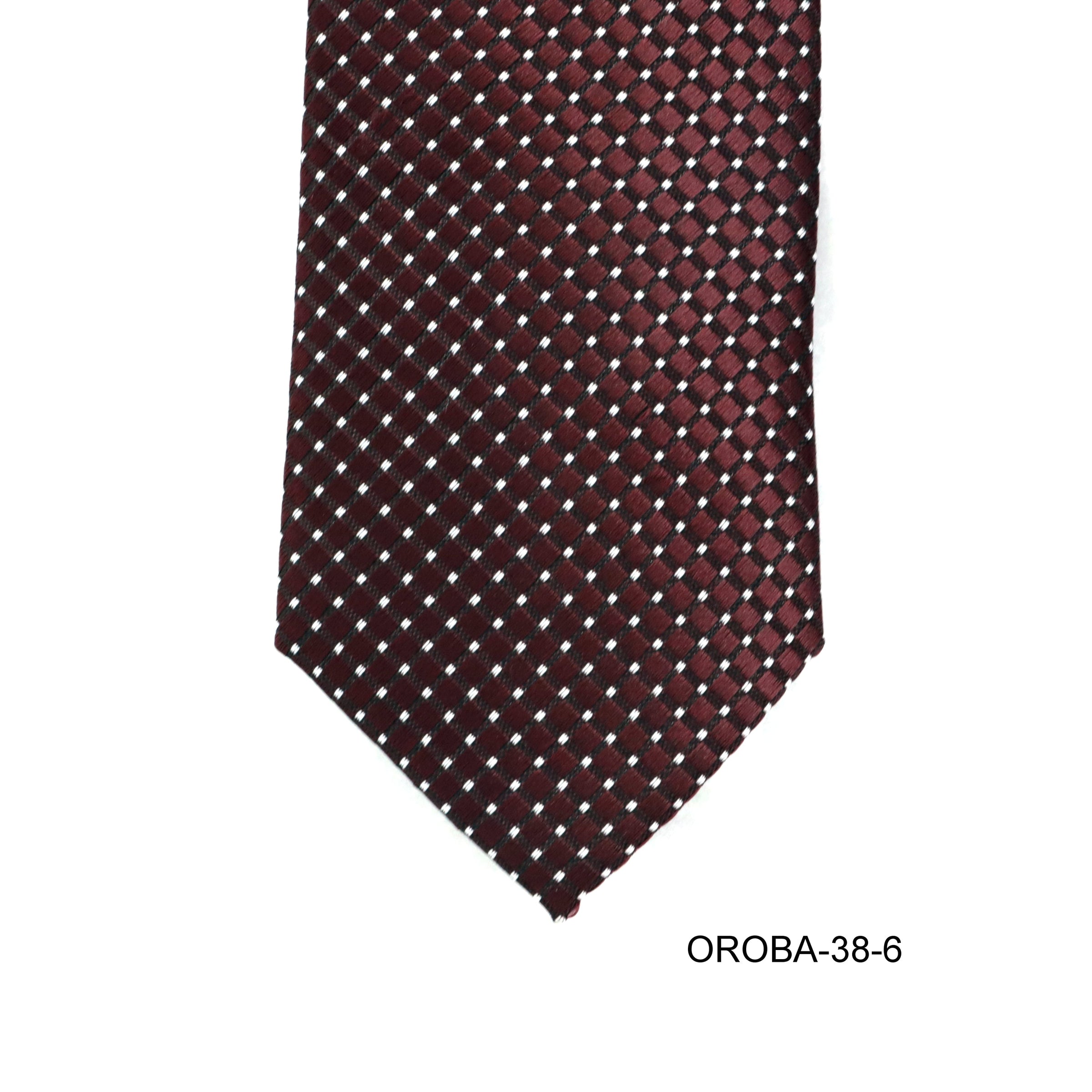 Orotie textured with Small Dots Tie in Maroon-Neckties-Orobianco-Cufflinks.com.sg