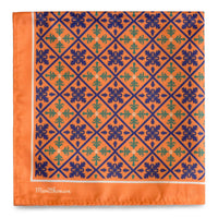 Peranakan Tiles Pocket Square-Pocket Squares-MarZthomson-Orange-Cufflinks.com.sg