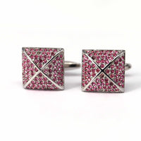 Pink Crystals Cufflinks-Cufflinks.com.sg