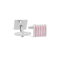 Pink & Silver Vertical Stripes Cufflink-Cufflinks.com.sg