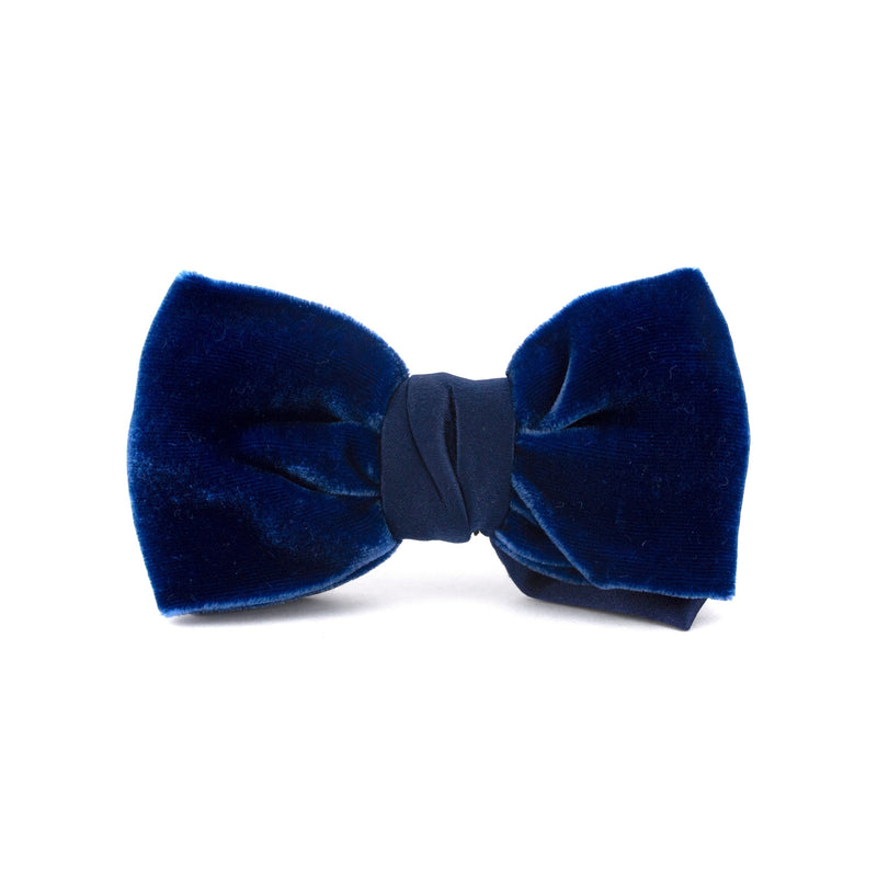 Pre-tied Navy Blue Velvet Bow Tie-Cufflinks.com.sg | Neckties.com.sg