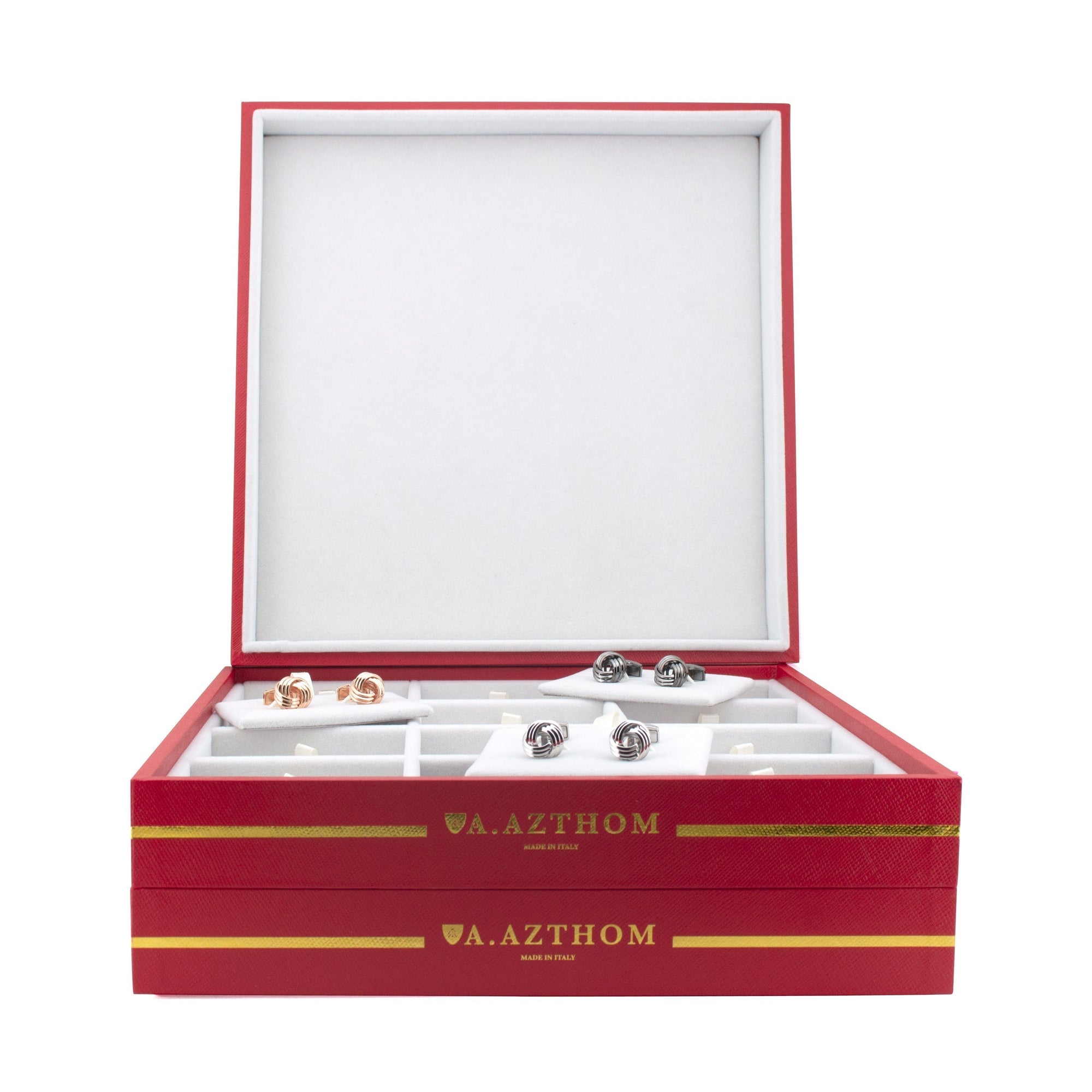 Professional Cufflinks Storage Tray in Red by Azthom-Cufflink Storage-A.Azthom-Cufflinks.com.sg