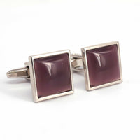 Purple Fiber Glass Square cufflinks-Cufflinks.com.sg