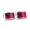 Rectangle Red Marble Cufflinks-Cufflinks.com.sg