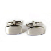 Rectangle shape Silver Solid col cufflinks-Cufflinks.com.sg