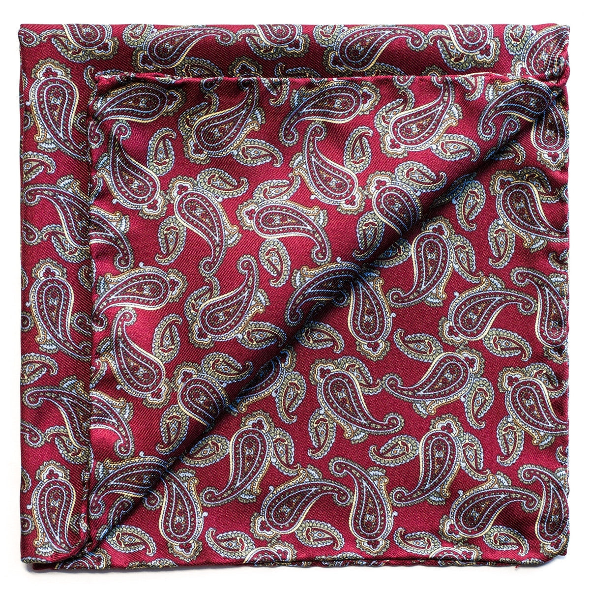 Red Paisley Pocket Square-Pocket Squares-Andrew's Ties-Cufflinks.com.sg