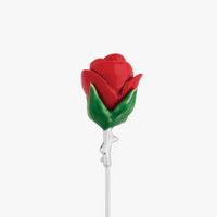 Red Rhodium Plated Rose Lapel Pin-Lapel Pin-Tateossian-Cufflinks.com.sg