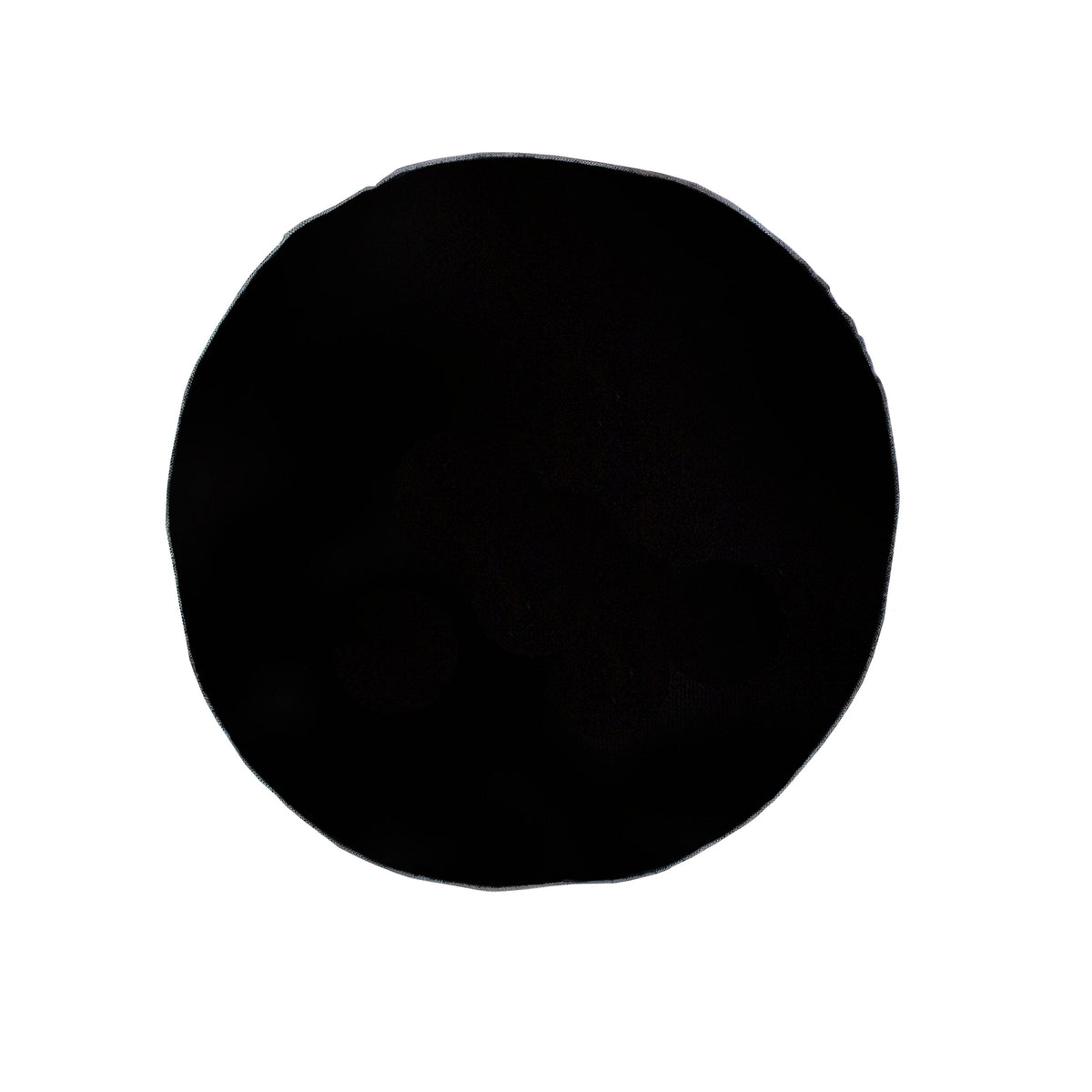 Round Pocket Square in Black with Grey Edges-Pocket Squares-MarZthomson-Cufflinks.com.sg
