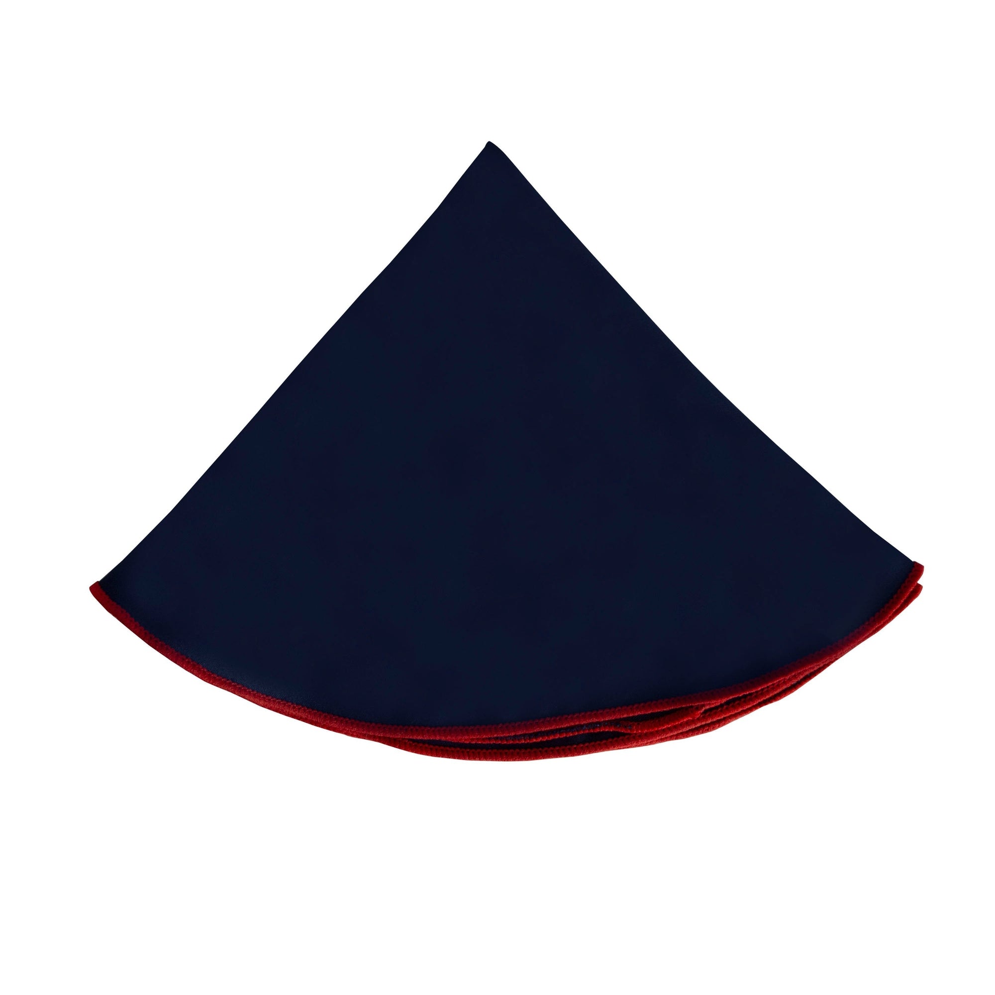 Round Pocket Square in Navy with Red Edges-Pocket Squares-MarZthomson-Cufflinks.com.sg