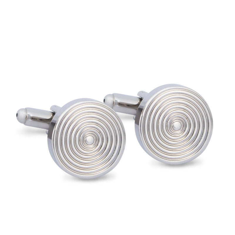 Round Spiral Cufflinks in Silver M-Cufflinks.com.sg