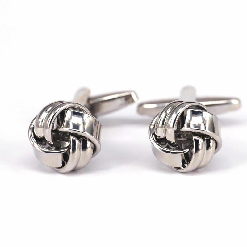 Silver Knot Cufflinks-Cufflinks.com.sg
