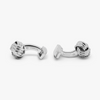 Silver Rhodium Plated Cable Knot Cufflinks-Classic Cufflinks-Tateossian-Cufflinks.com.sg