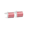Simple Rectangle Cufflinks with Red Enamel Stripes M-Cufflinks.com.sg