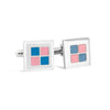 Square Blue and Pink Enamel Tiles Cufflinks F-Cufflinks.com.sg