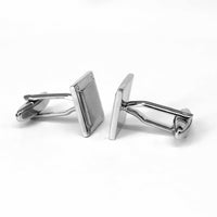 Square Cufflinks with Silver Brushed Center and Screw Detail Cufflinks-Cufflinks.com.sg