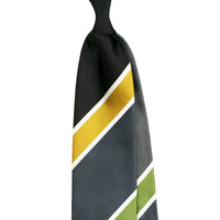 StefanoCau PANEL DOUBLE STRIPE SATIN TIE - BLACK/GREY-Cufflinks.com.sg | Neckties.com.sg
