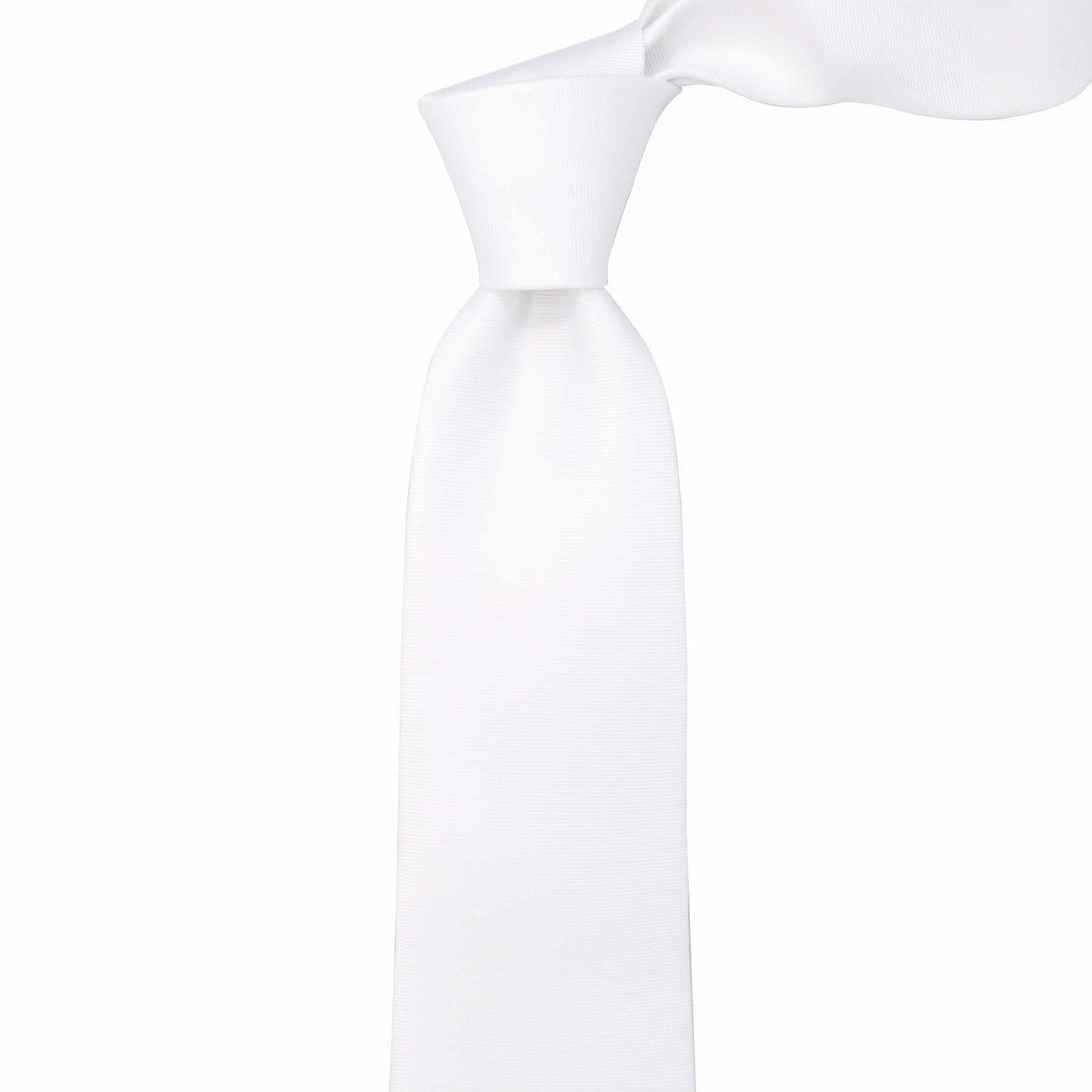 White Necktie with Horizontal Stripe - 8cm-Neckties-MarZthomson-Cufflinks.com.sg