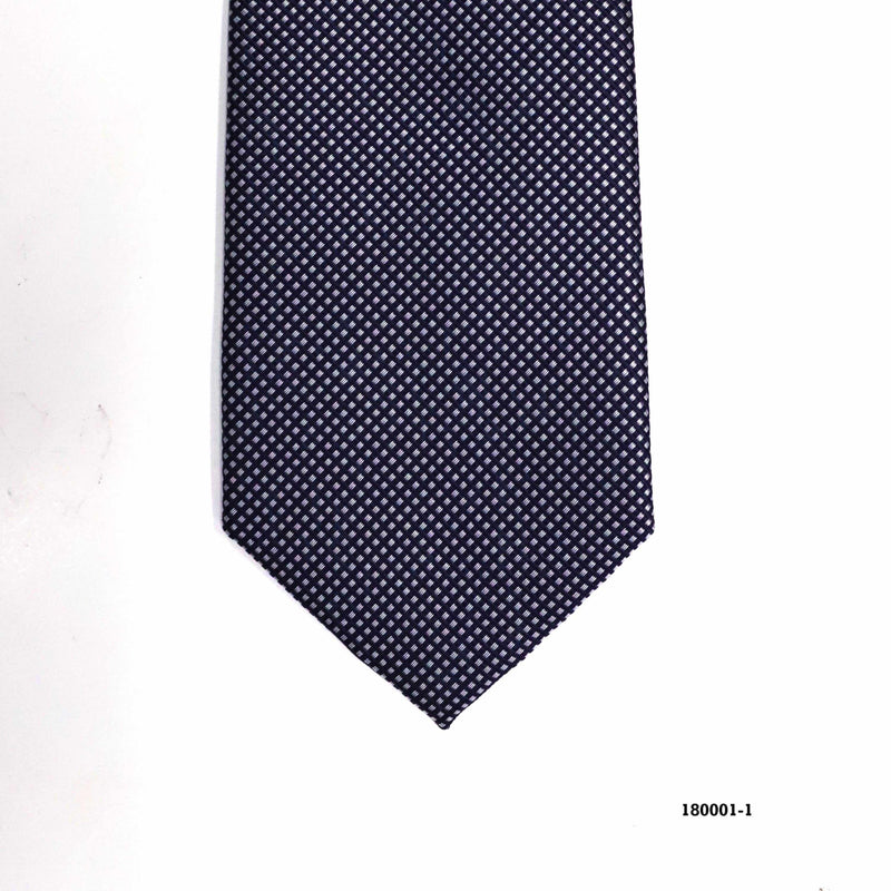 White line and Blue Square Woven Tie in Dark Blue-Cufflinks.com.sg | Neckties.com.sg