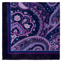 Wide Paisley Design Pocket Square-Pocket Squares-MarZthomson-Purple-Cufflinks.com.sg