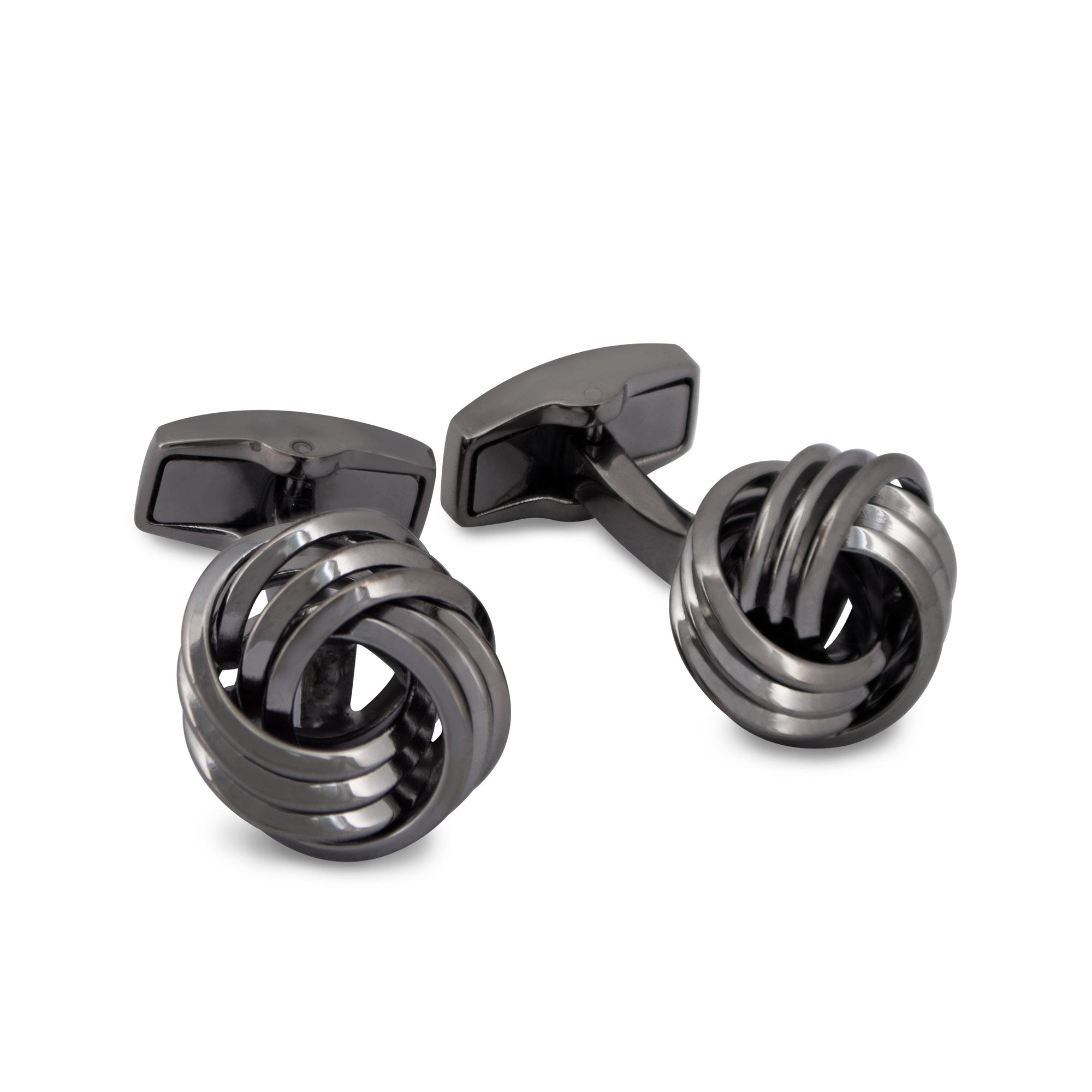 Wire Knot Ruthenium-plated Cufflinks-Cufflinks.com.sg