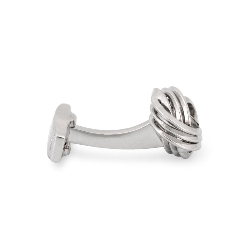 Wire Knot Rhodium-plated Cufflinks-Cufflinks.com.sg