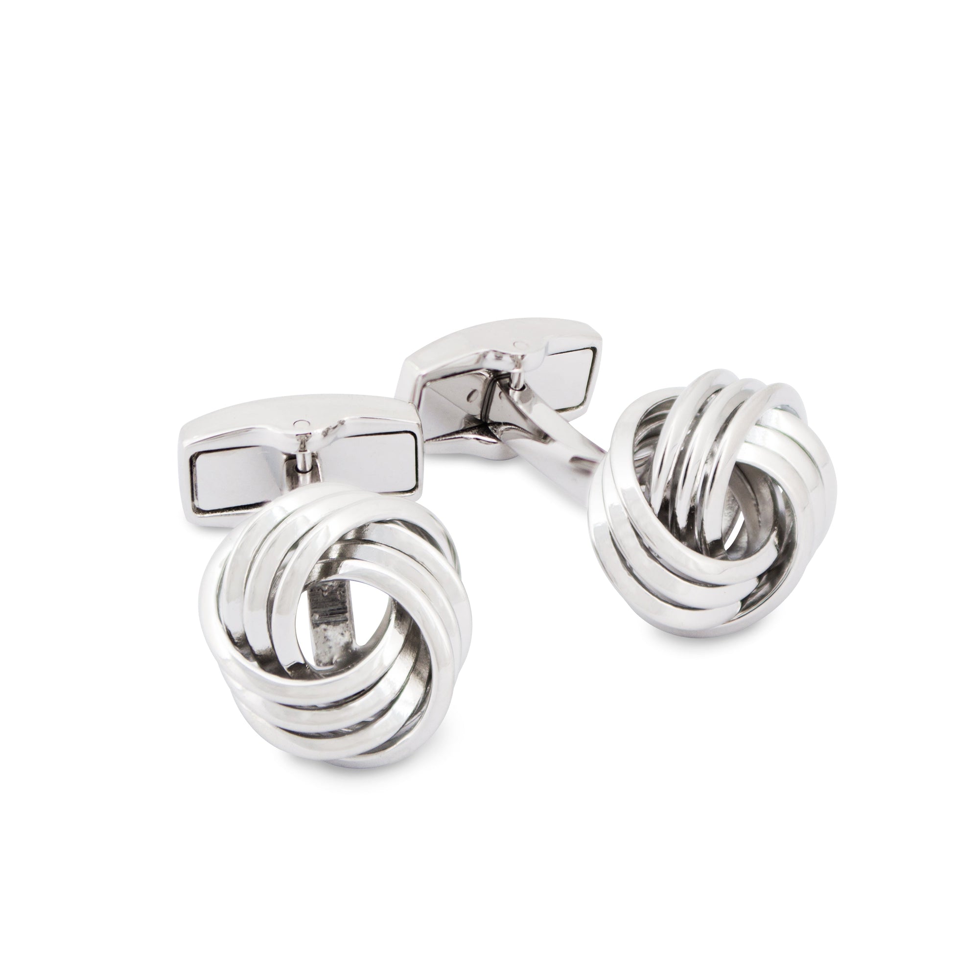 Wire Knot Rhodium-plated Cufflinks-Cufflinks.com.sg