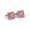 X-Crystal Square Cufflinks-Crystal Cufflinks-MarZthomson-Pink-Cufflinks.com.sg